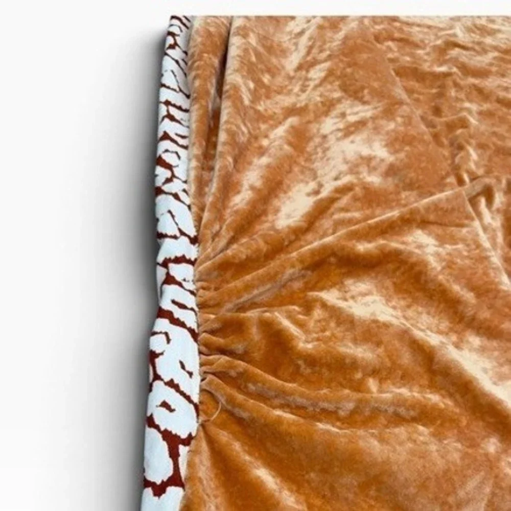 Opalhouse King Duvet Crushed Velvet Orange Leopard Reversible F16770139 FINAL!